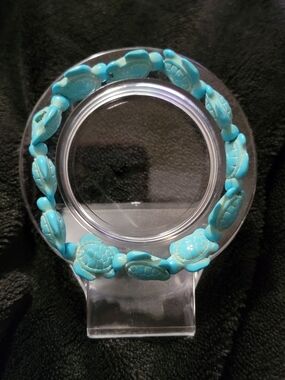 Turquoise Turtle Bead Stretch Bracelet